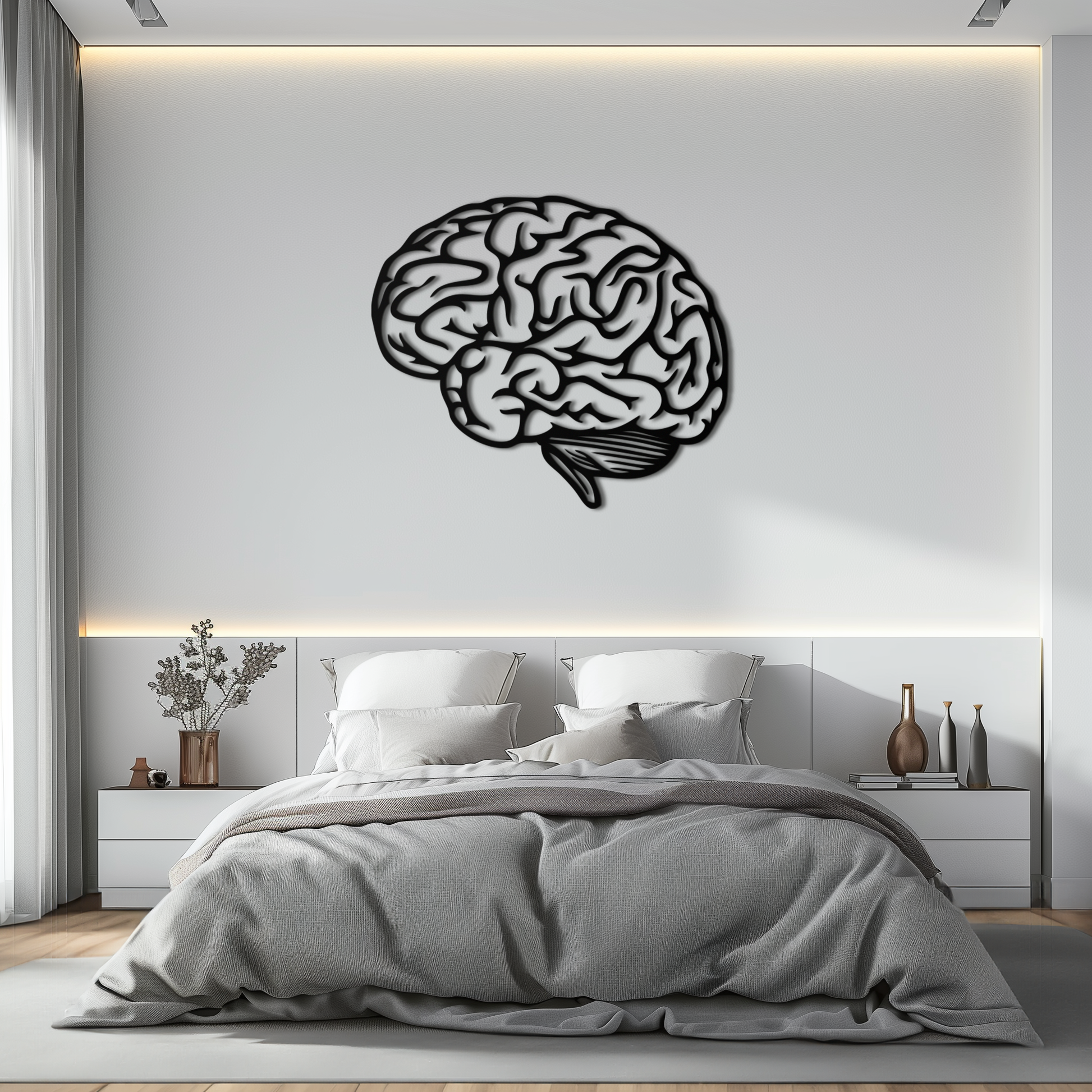 Brain Metal Wall Art - Modern Abstract Steel Wall Decor - KAF086 - Tampa Home & Garden Store