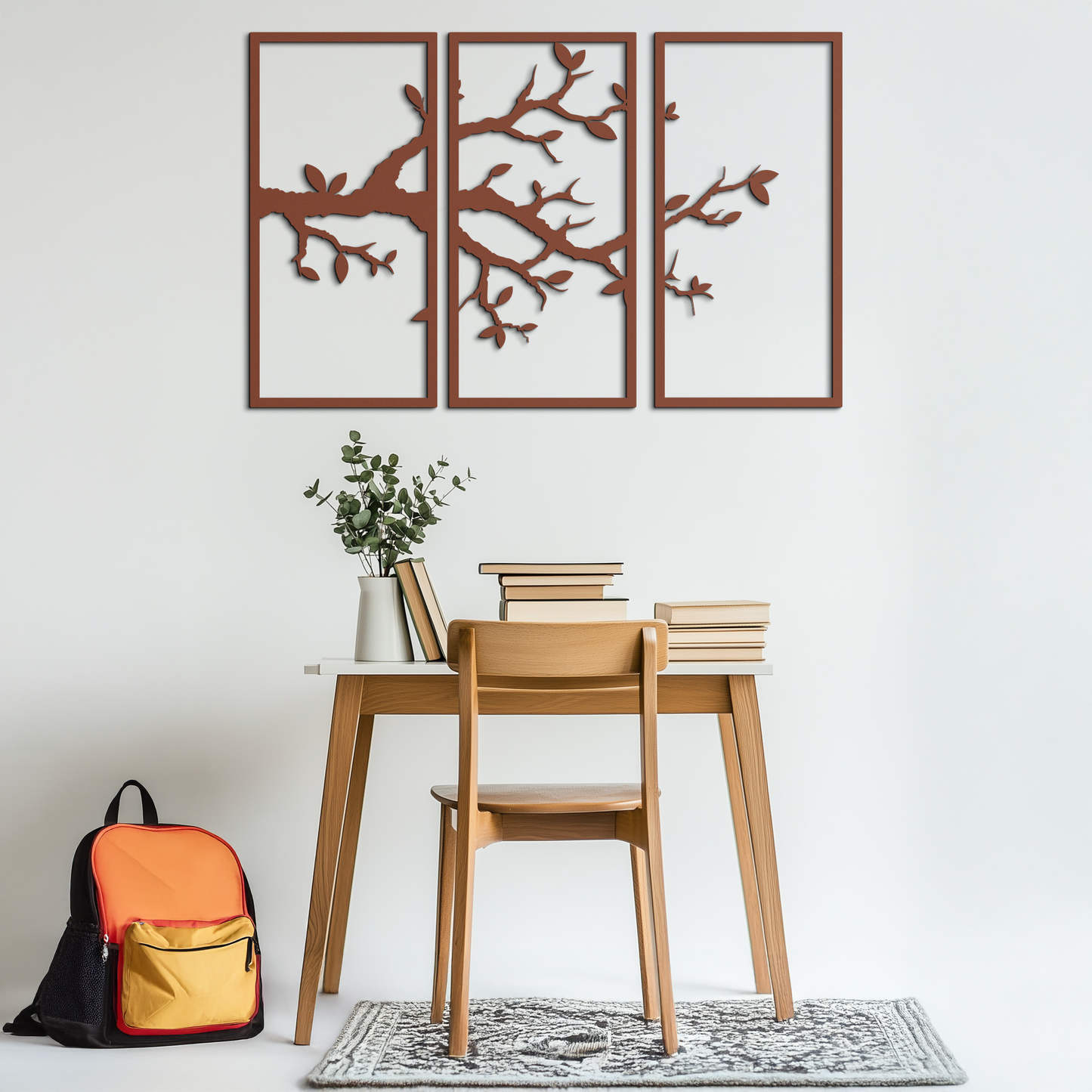Branch Metal Wall Art – 3-Panel Minimalist Tree Design - KAF218 - Tampa Home & Garden Store