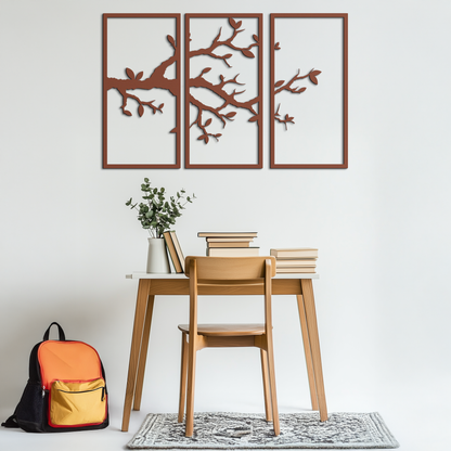 Branch Metal Wall Art – 3-Panel Minimalist Tree Design - KAF218 - Tampa Home & Garden Store