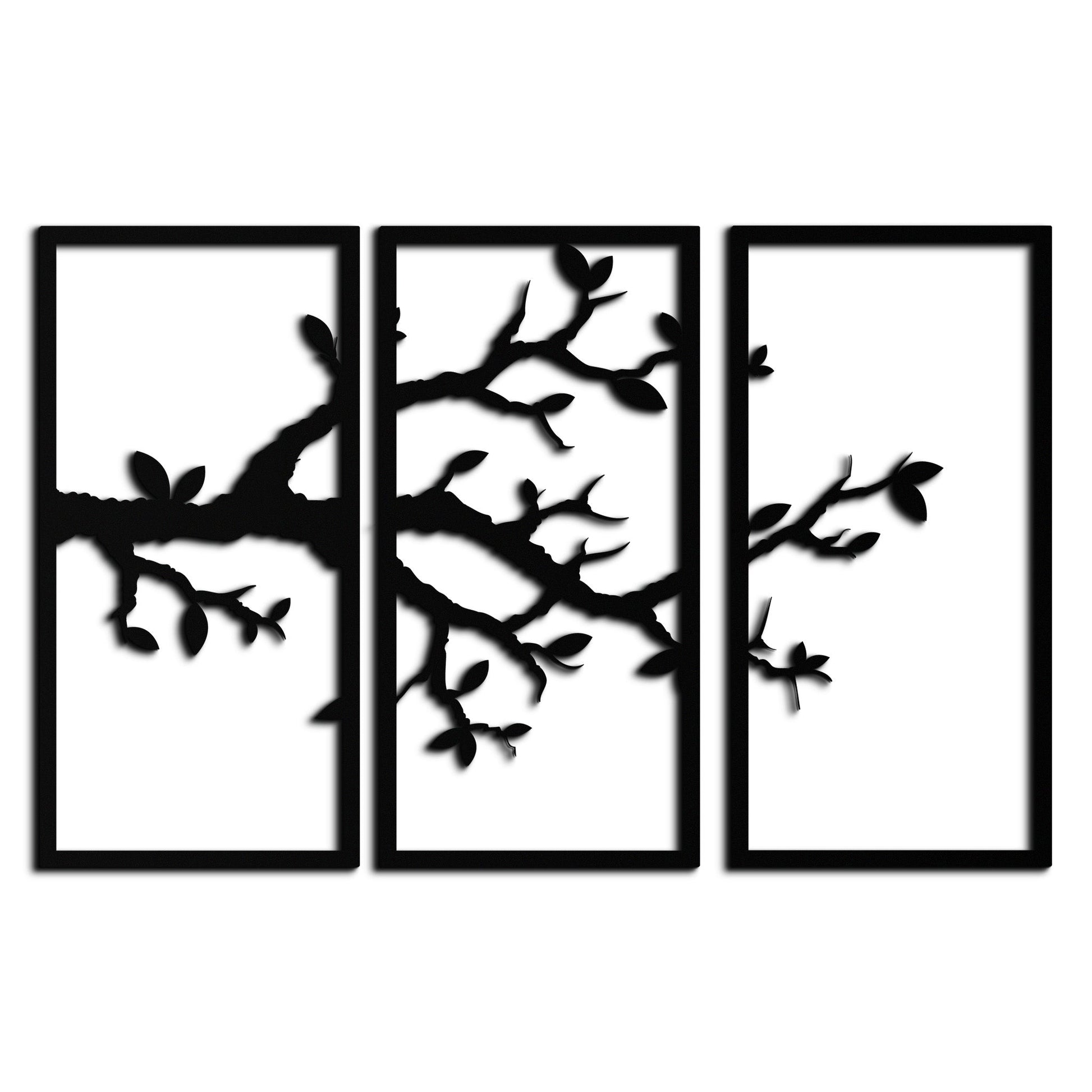 Branch Metal Wall Art – 3-Panel Minimalist Tree Design - KAF218 - Tampa Home & Garden Store