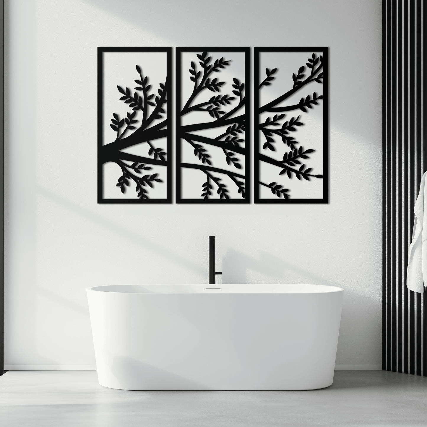 Branch Metal Wall Art - Three-Panel Nature-Inspired Steel Wall Decor - KAF024 - Tampa Home & Garden Store