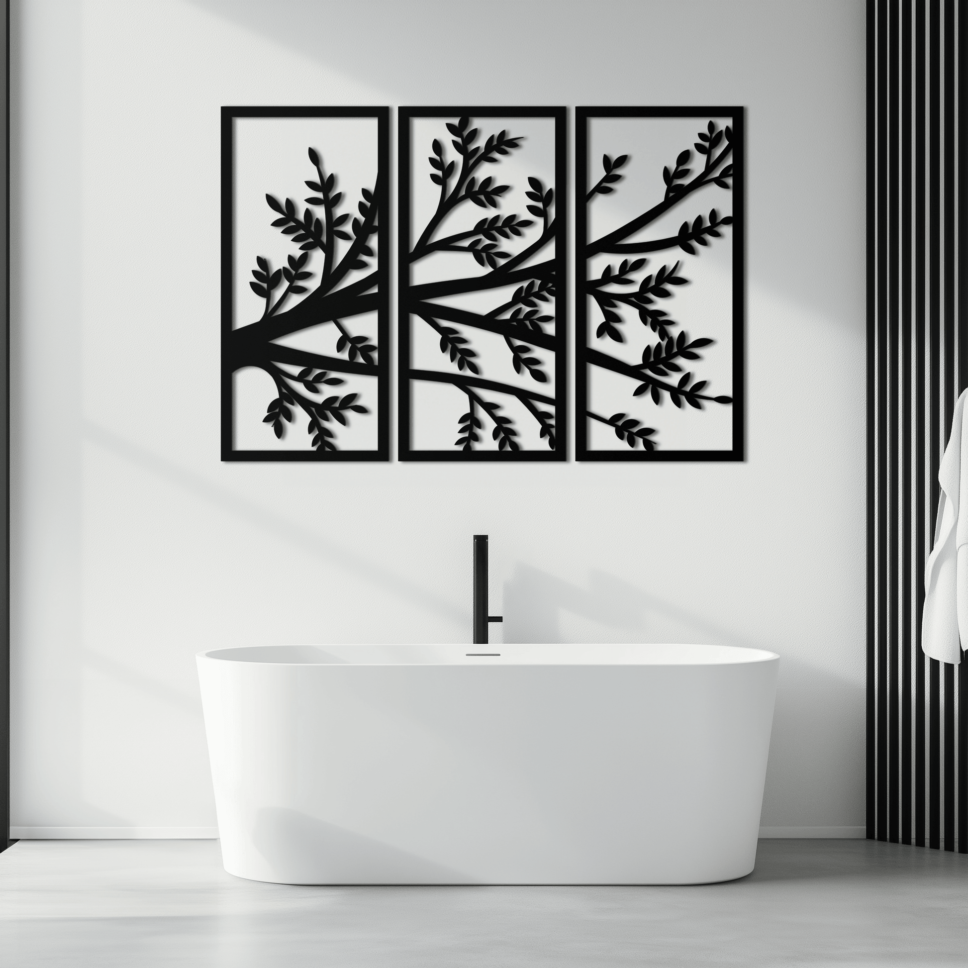 Branch Metal Wall Art - Three-Panel Nature-Inspired Steel Wall Decor - KAF024 - Tampa Home & Garden Store