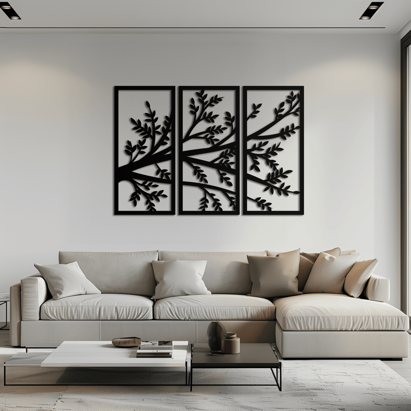 Branch Metal Wall Art - Three-Panel Nature-Inspired Steel Wall Decor - KAF024 - Tampa Home & Garden Store