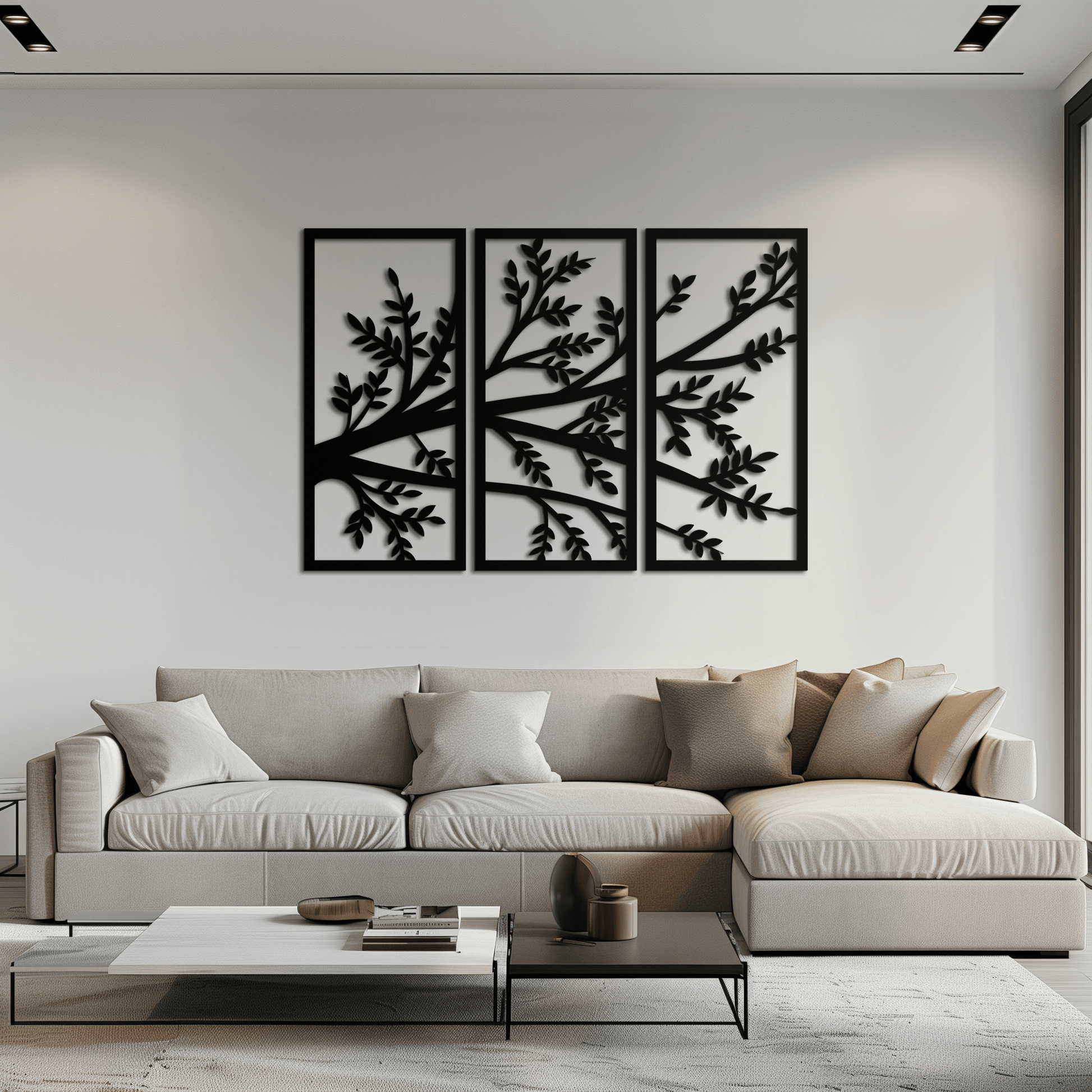 Branch Metal Wall Art - Three-Panel Nature-Inspired Steel Wall Decor - KAF024 - Tampa Home & Garden Store