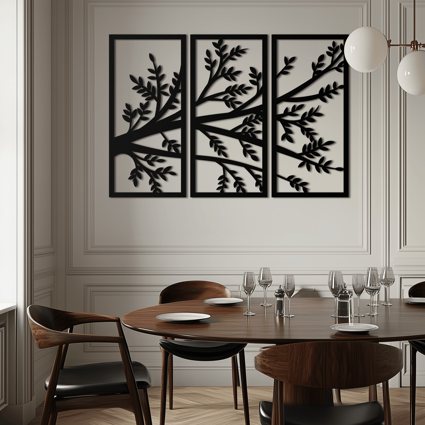 Branch Metal Wall Art - Three-Panel Nature-Inspired Steel Wall Decor - KAF024 - Tampa Home & Garden Store