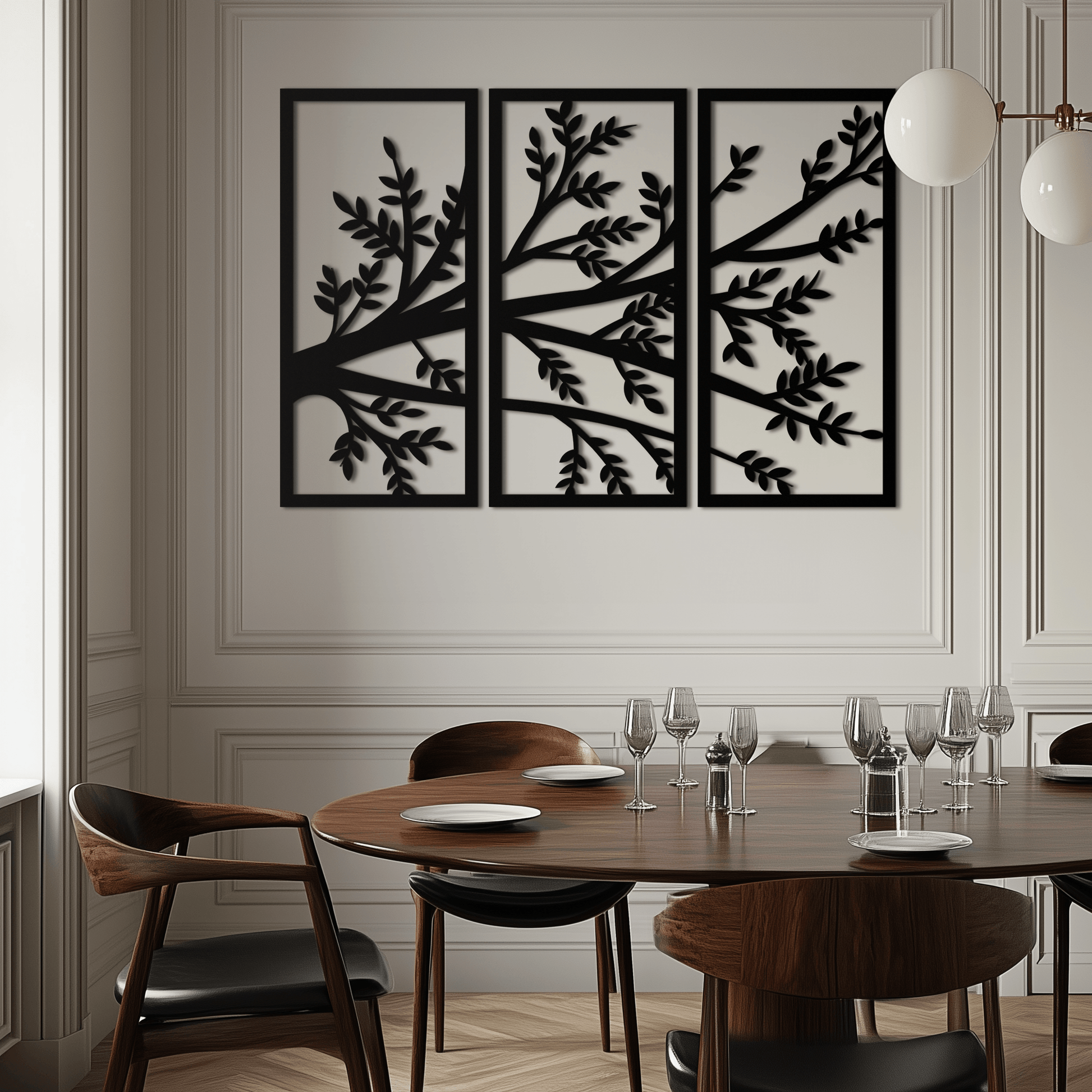 Branch Metal Wall Art - Three-Panel Nature-Inspired Steel Wall Decor - KAF024 - Tampa Home & Garden Store