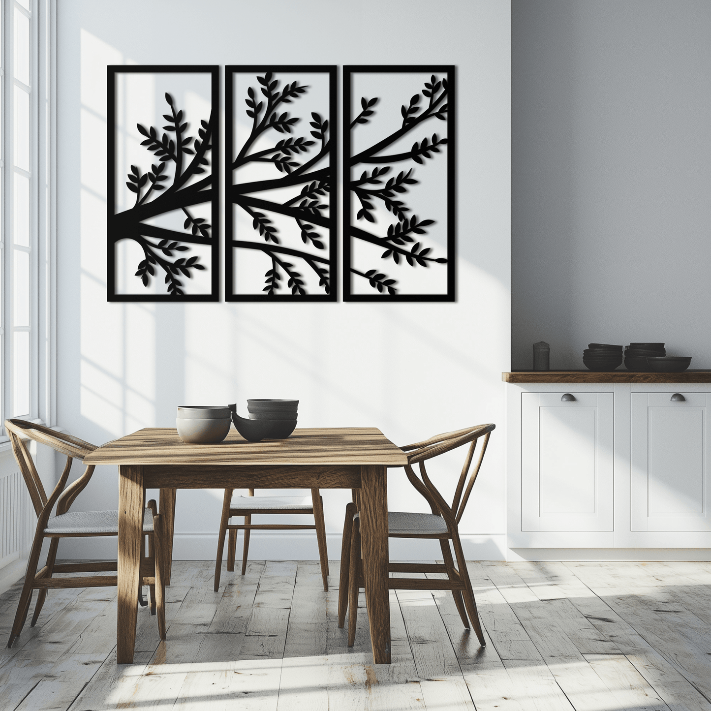 Branch Metal Wall Art - Three-Panel Nature-Inspired Steel Wall Decor - KAF024 - Tampa Home & Garden Store
