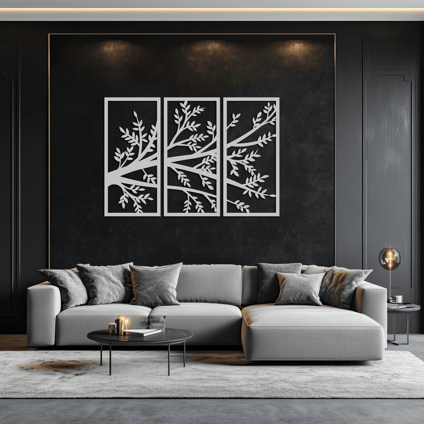 Branch Metal Wall Art - Three-Panel Nature-Inspired Steel Wall Decor - KAF024 - Tampa Home & Garden Store