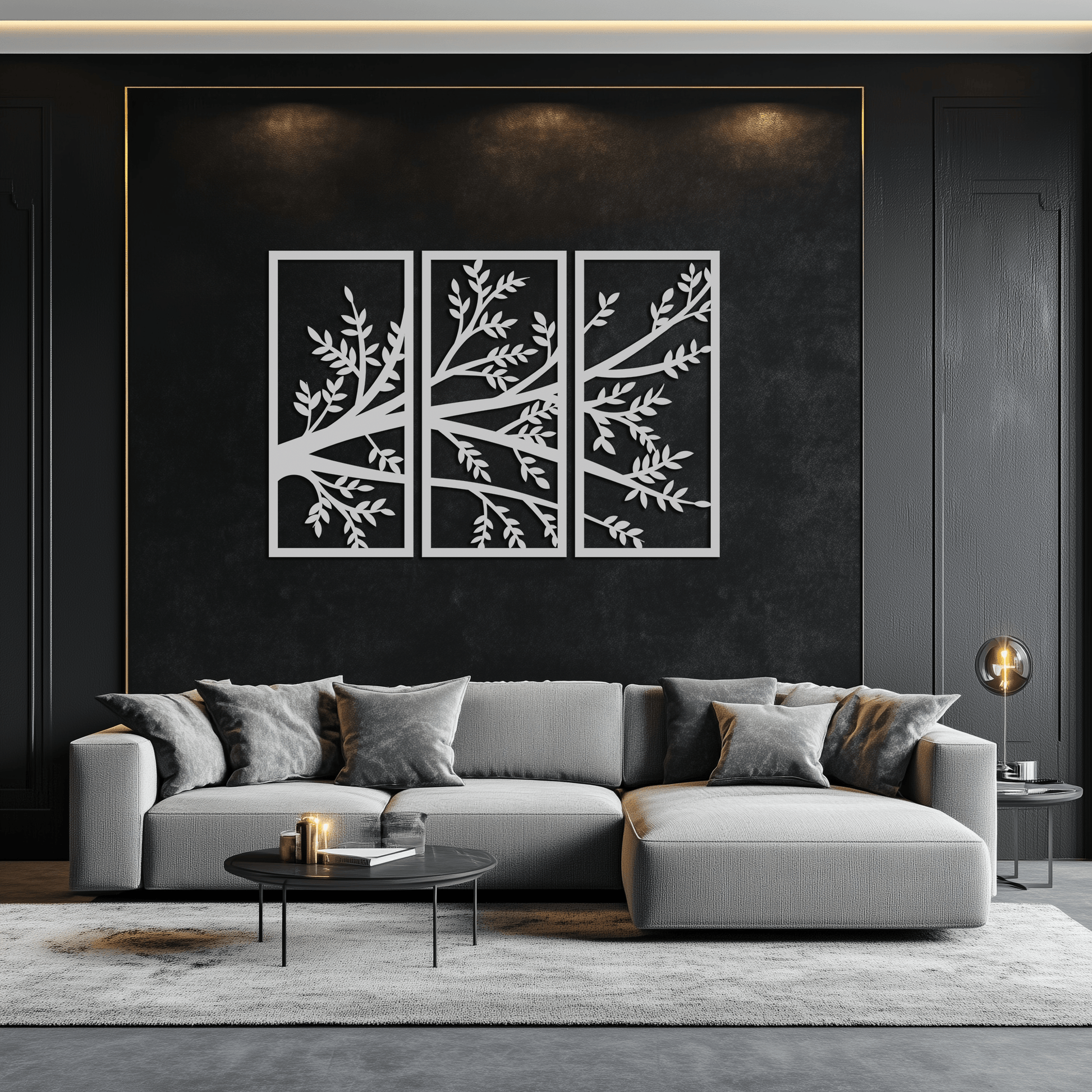 Branch Metal Wall Art - Three-Panel Nature-Inspired Steel Wall Decor - KAF024 - Tampa Home & Garden Store