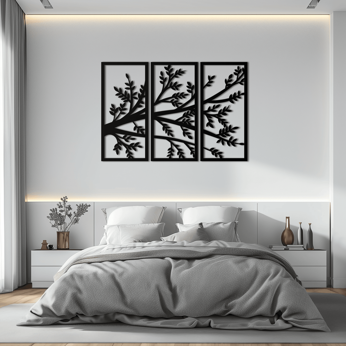 Branch Metal Wall Art - Three-Panel Nature-Inspired Steel Wall Decor - KAF024 - Tampa Home & Garden Store