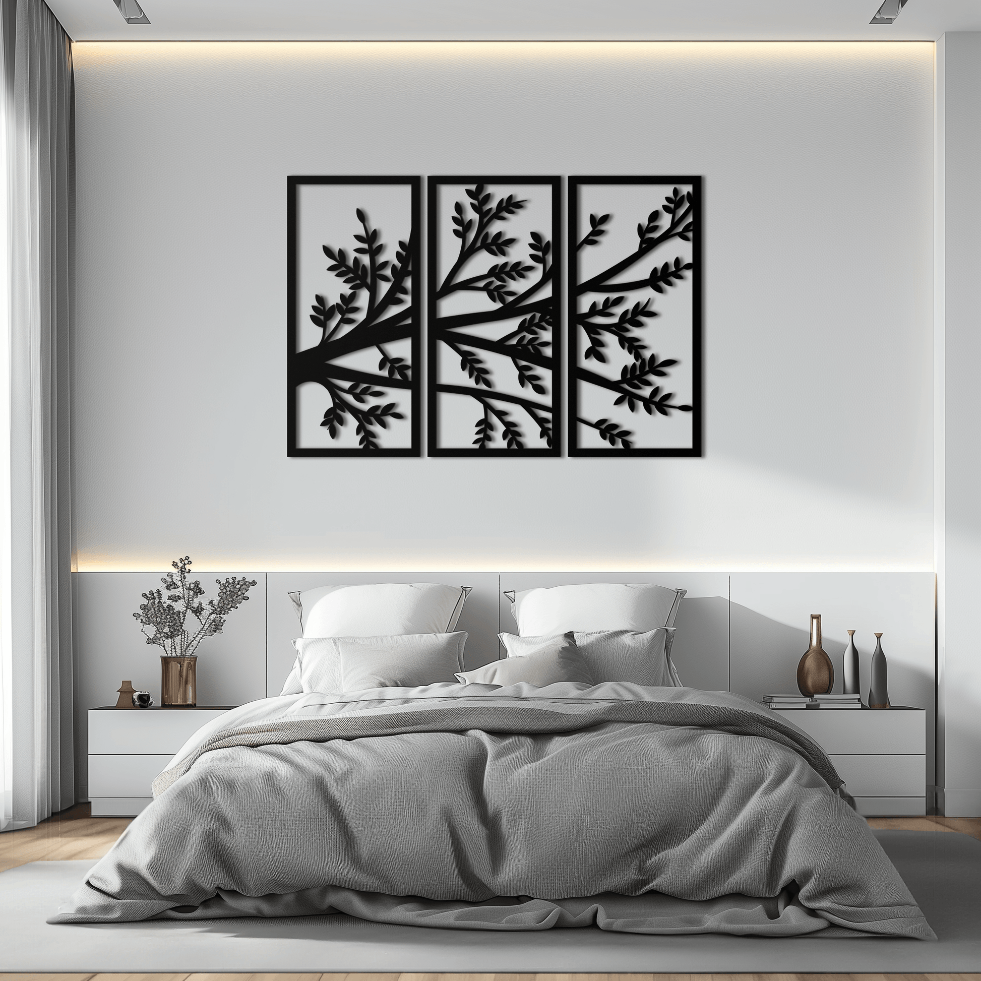 Branch Metal Wall Art - Three-Panel Nature-Inspired Steel Wall Decor - KAF024 - Tampa Home & Garden Store