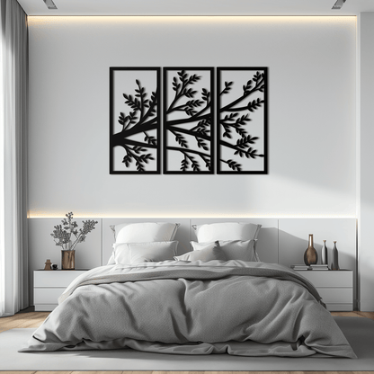 Branch Metal Wall Art - Three-Panel Nature-Inspired Steel Wall Decor - KAF024 - Tampa Home & Garden Store