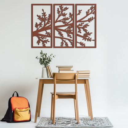 Branch Metal Wall Art - Three-Panel Nature-Inspired Steel Wall Decor - KAF024 - Tampa Home & Garden Store