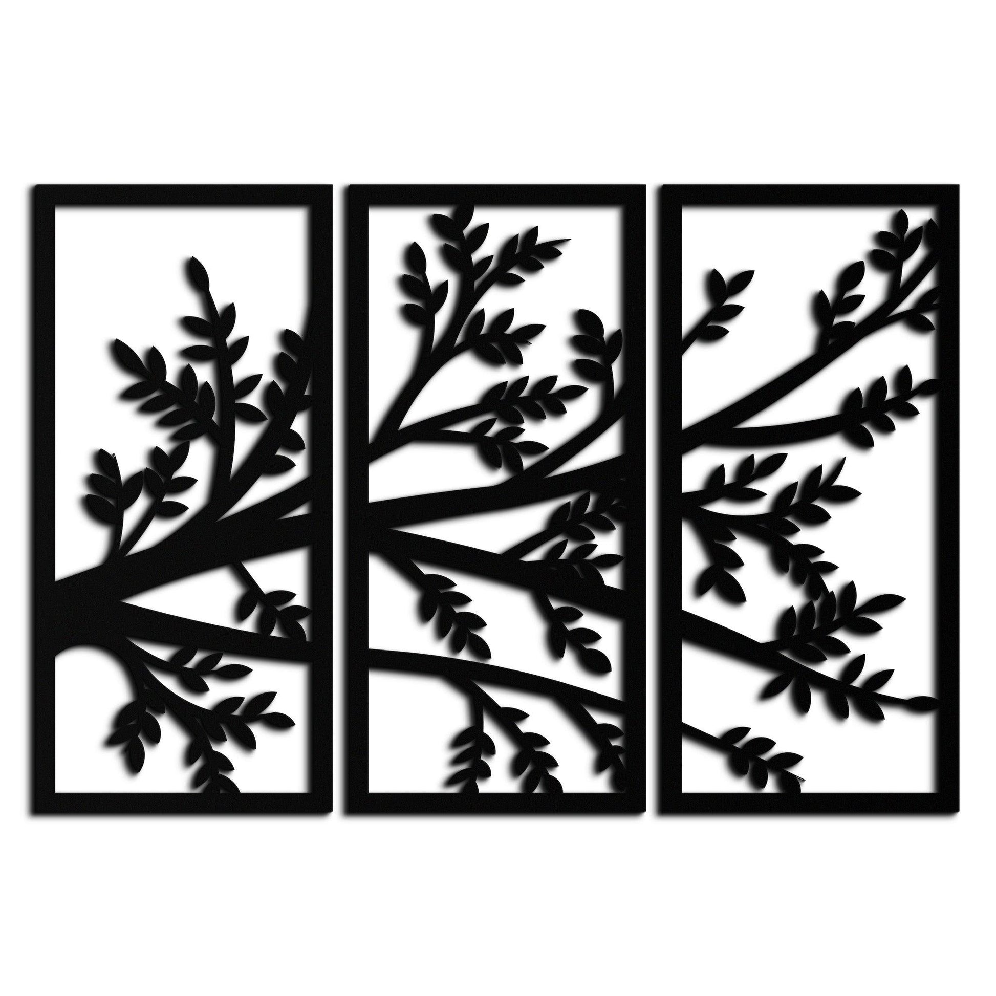 Branch Metal Wall Art - Three-Panel Nature-Inspired Steel Wall Decor - KAF024 - Tampa Home & Garden Store