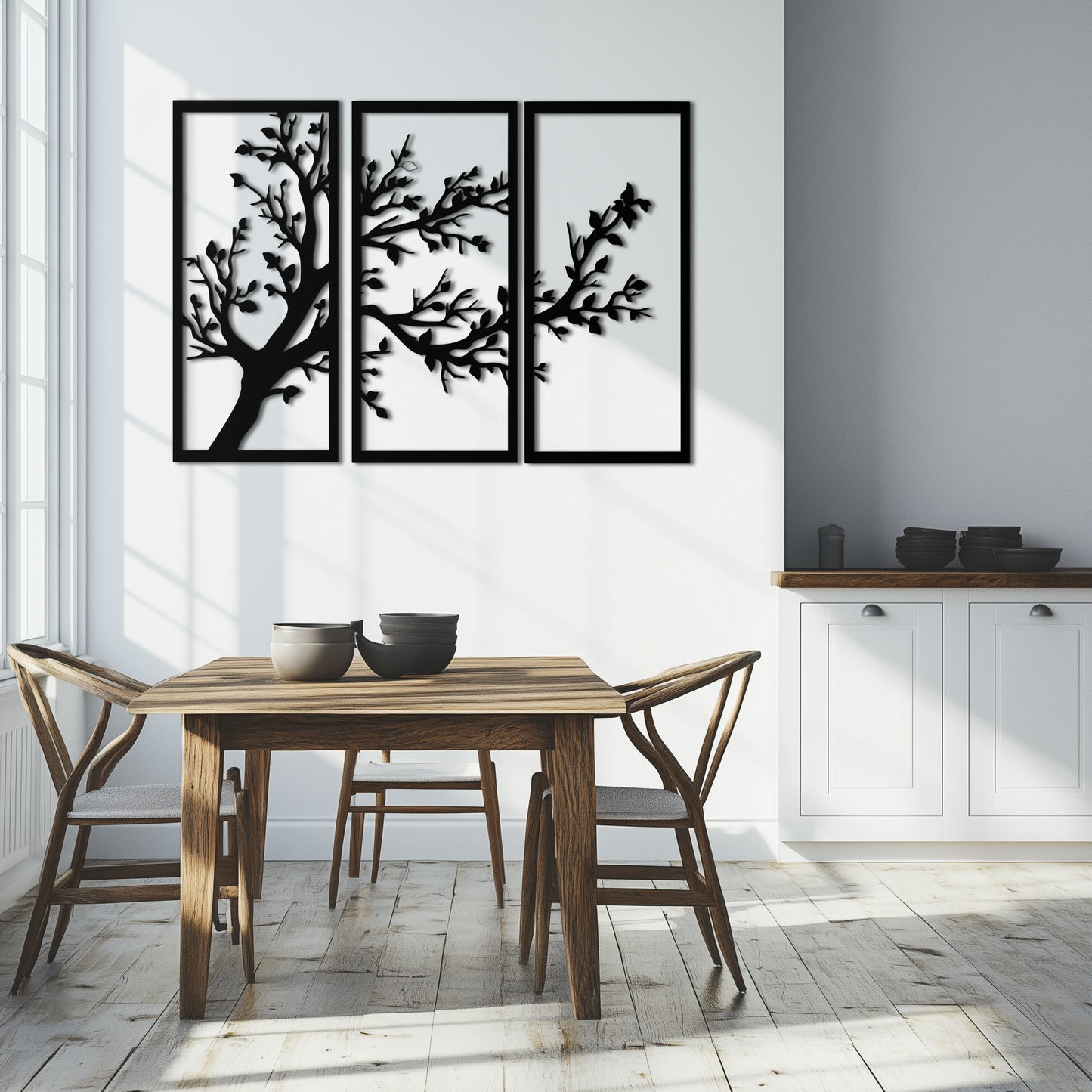Branch Trio Metal Wall Art - 3-Piece Modern Steel Wall Decor - KAF132 - Tampa Home & Garden Store