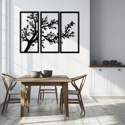 Branch Trio Metal Wall Art - 3-Piece Modern Steel Wall Decor - KAF132 - Tampa Home & Garden Store