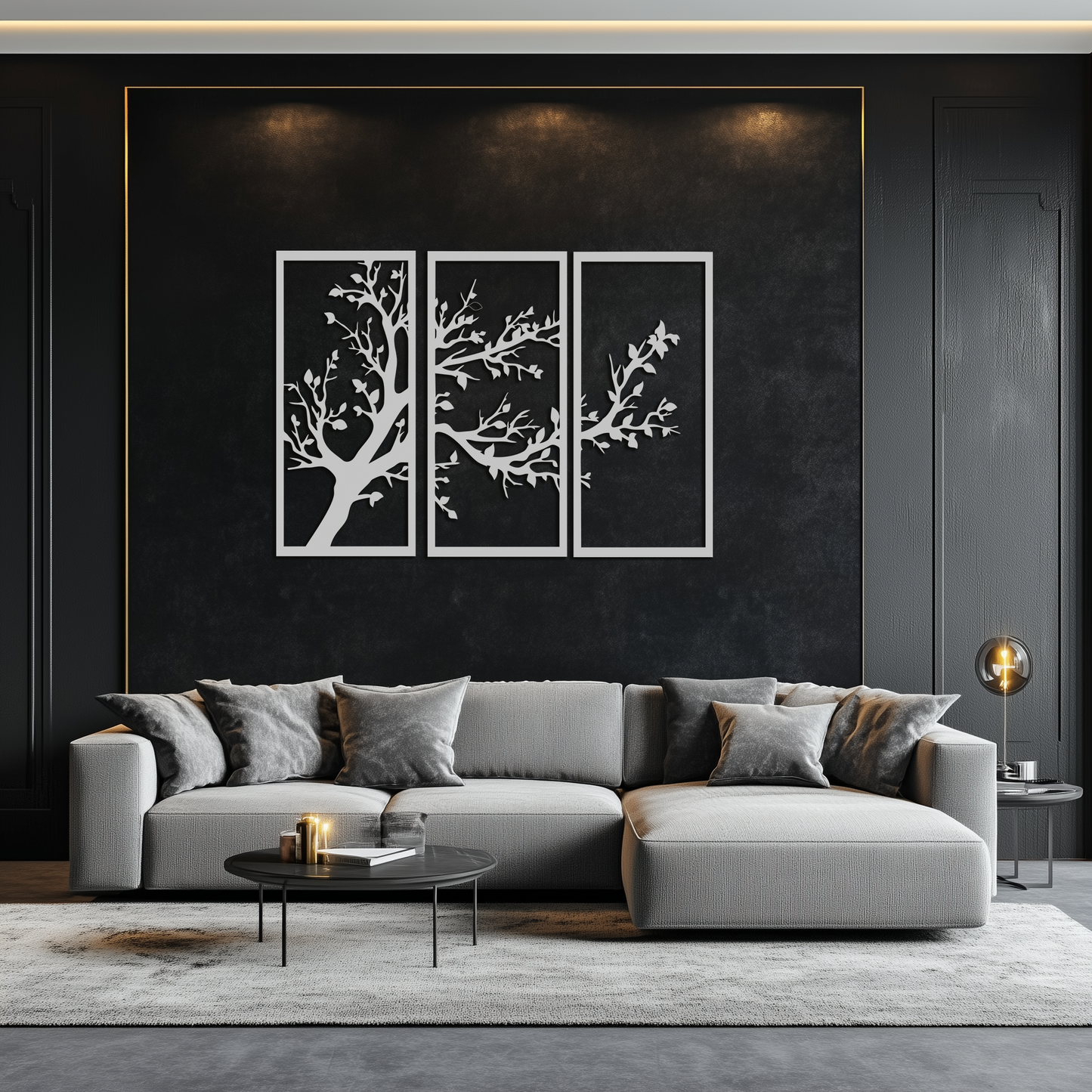 Branch Trio Metal Wall Art - 3-Piece Modern Steel Wall Decor - KAF132 - Tampa Home & Garden Store