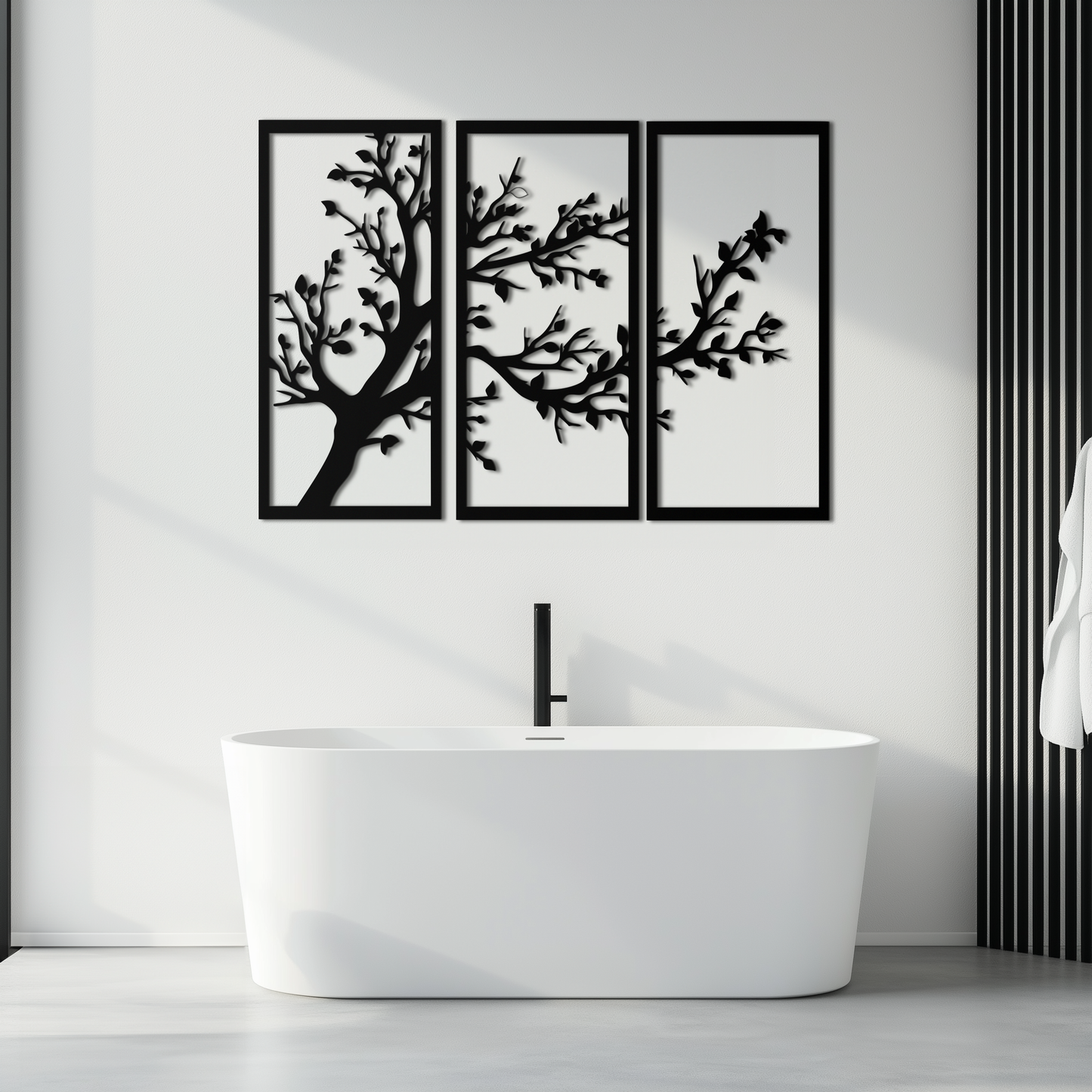 Branch Trio Metal Wall Art - 3-Piece Modern Steel Wall Decor - KAF132 - Tampa Home & Garden Store
