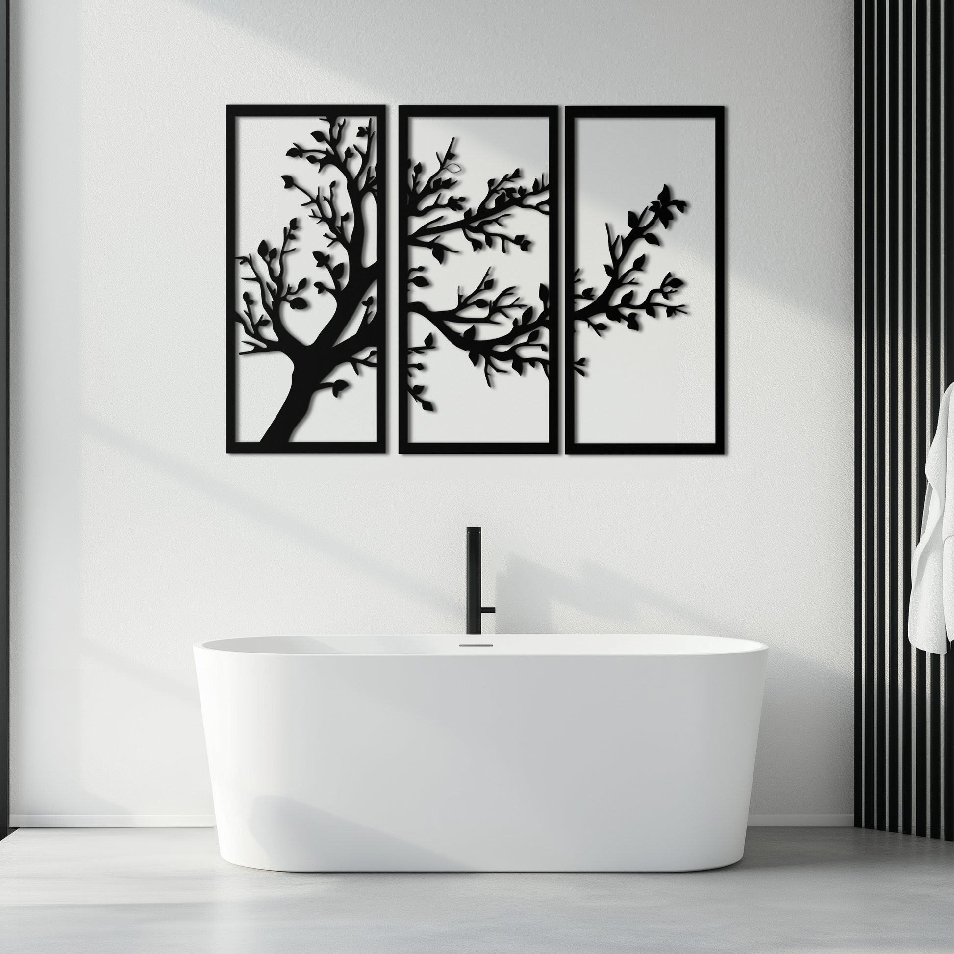 Branch Trio Metal Wall Art - 3-Piece Modern Steel Wall Decor - KAF132 - Tampa Home & Garden Store
