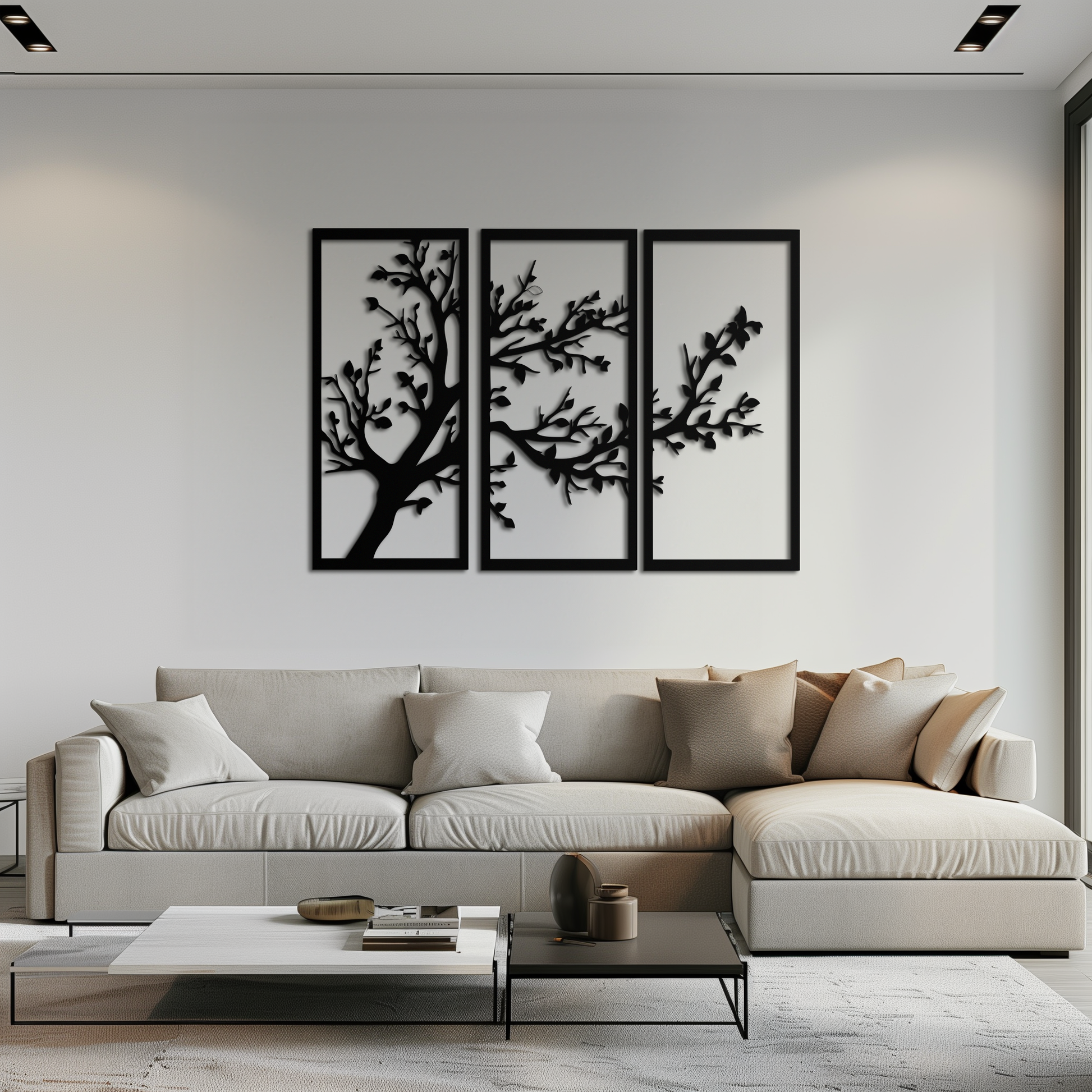 Branch Trio Metal Wall Art - 3-Piece Modern Steel Wall Decor - KAF132 - Tampa Home & Garden Store