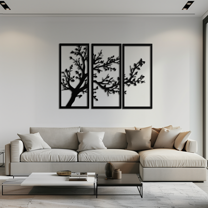 Branch Trio Metal Wall Art - 3-Piece Modern Steel Wall Decor - KAF132 - Tampa Home & Garden Store