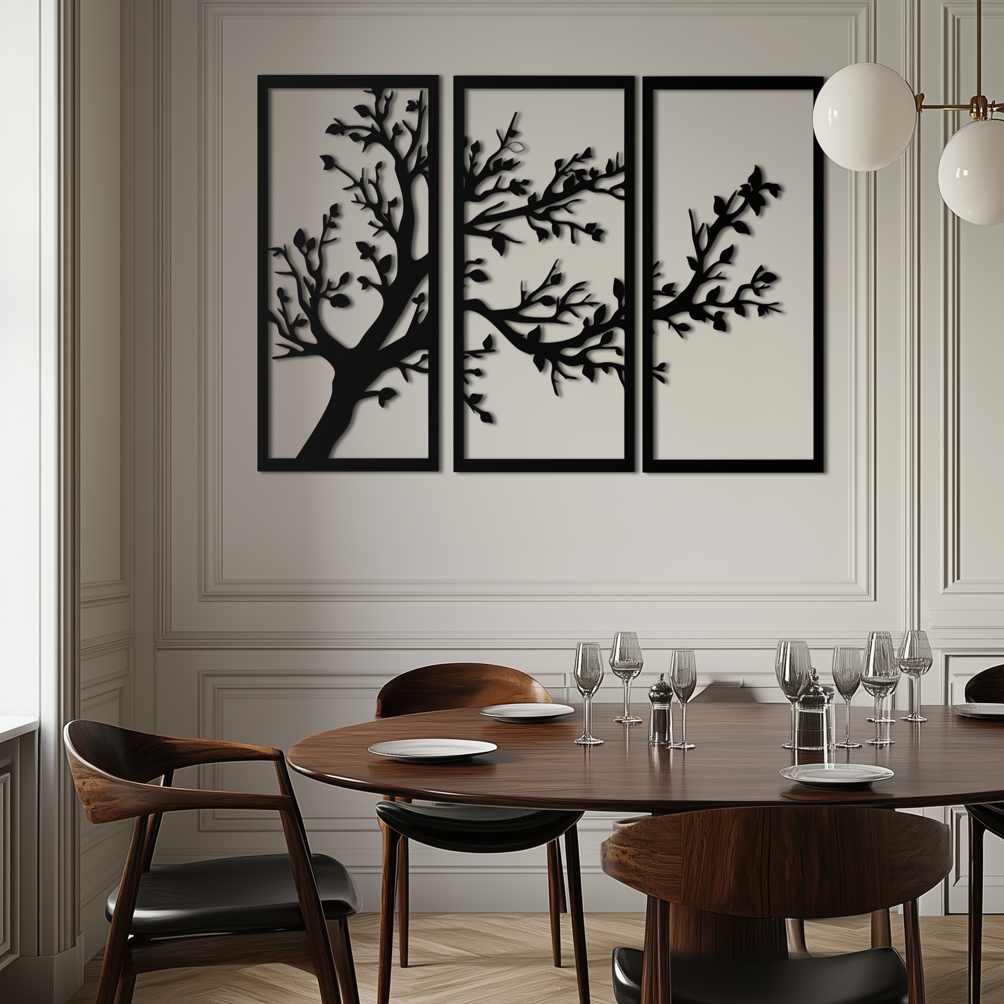 Branch Trio Metal Wall Art - 3-Piece Modern Steel Wall Decor - KAF132 - Tampa Home & Garden Store