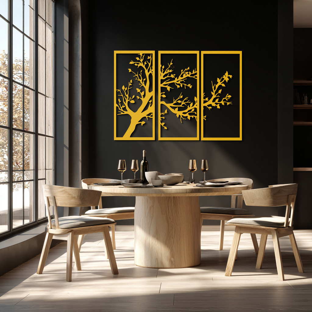 Branch Trio Metal Wall Art - 3-Piece Modern Steel Wall Decor - KAF132 - Tampa Home & Garden Store