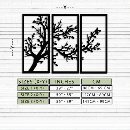 Branch Trio Metal Wall Art - 3-Piece Modern Steel Wall Decor - KAF132 - Tampa Home & Garden Store