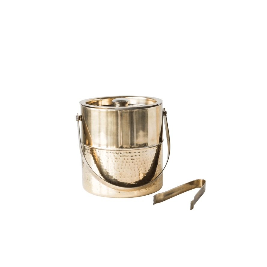 Brass Ice Bucket with Tongs - Tampa Home & Garden Store