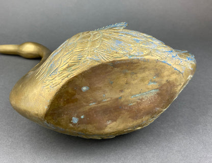 Brass Planter Shaped like Swan. Bird Shaped Herb Planter. Green House Decor. Window Sill Decor. - Tampa Home & Garden Store