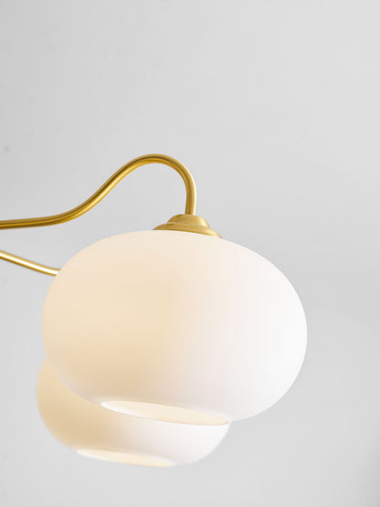 Persimmon Glass Chandelier with Brass Arms frosted glass globe pendant light on Tampa Home & Garden Store