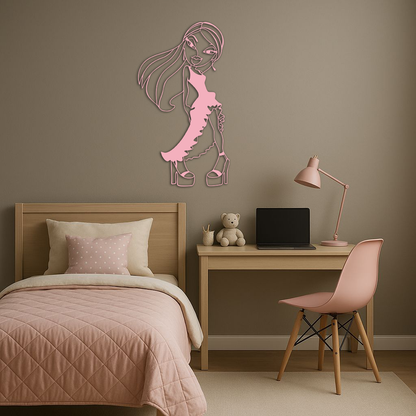 Bratz Doll Silhouette Modern Wall Art – Pink Metal Wall Décor - KAFGP180 - Tampa Home & Garden Store