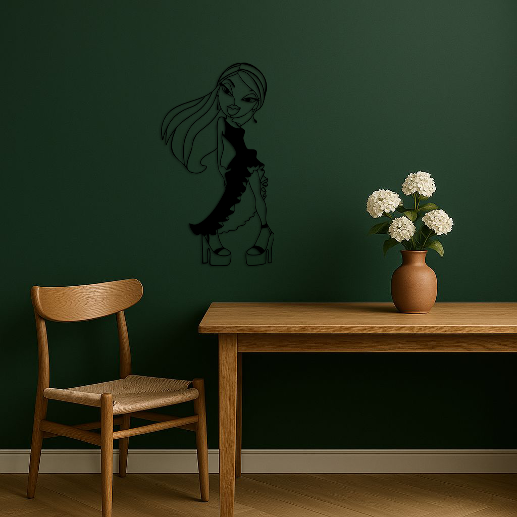Bratz Doll Silhouette Modern Wall Art – Pink Metal Wall Décor - KAFGP180 - Tampa Home & Garden Store