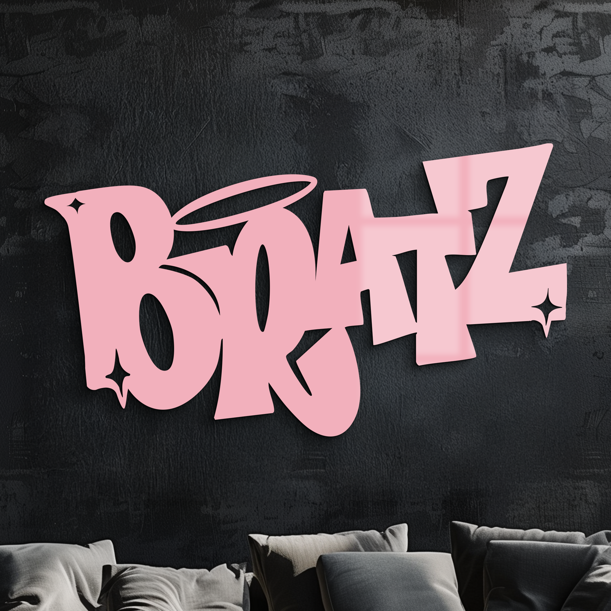 Bratz Logo Inspired Metal Wall Art – Trendy Retro Room Decor - KAFGP088 - Tampa Home & Garden Store