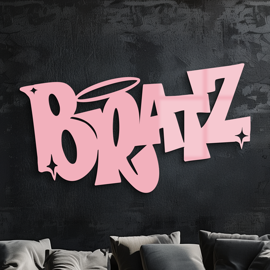 Bratz Logo Inspired Metal Wall Art – Trendy Retro Room Decor - KAFGP088 - Tampa Home & Garden Store