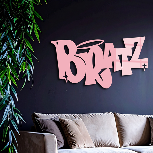 Bratz Logo Inspired Metal Wall Art – Trendy Retro Room Decor - KAFGP088 - Tampa Home & Garden Store