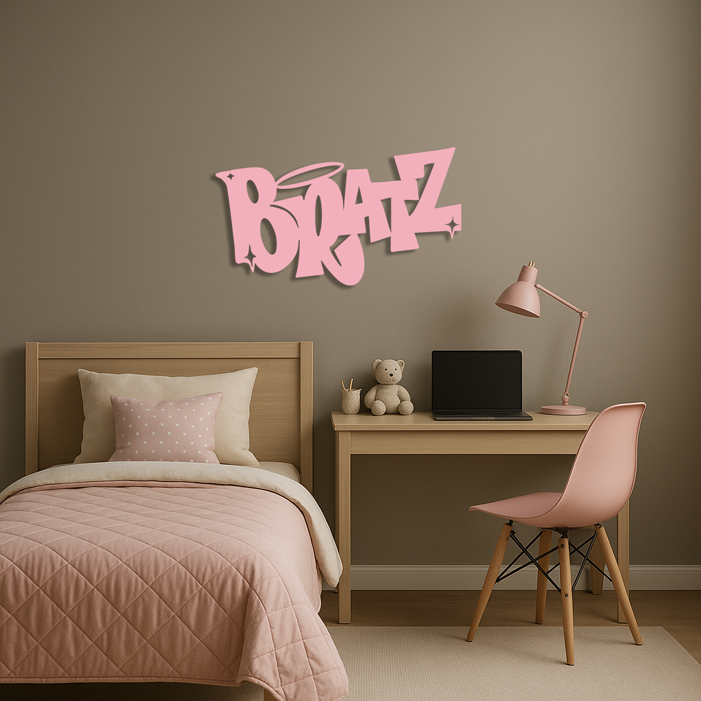 Bratz Logo Inspired Metal Wall Art – Trendy Retro Room Decor - KAFGP088 - Tampa Home & Garden Store