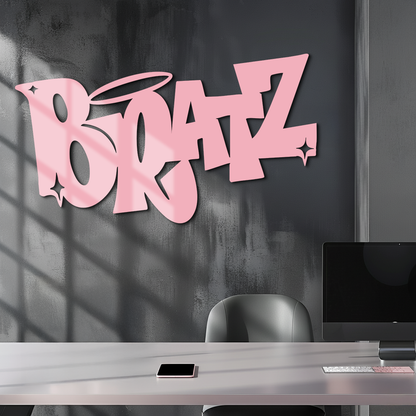 Bratz Logo Inspired Metal Wall Art – Trendy Retro Room Decor - KAFGP088 - Tampa Home & Garden Store