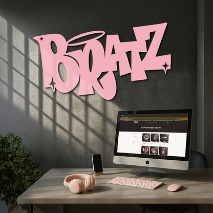 Bratz Logo Inspired Metal Wall Art – Trendy Retro Room Decor - KAFGP088 - Tampa Home & Garden Store