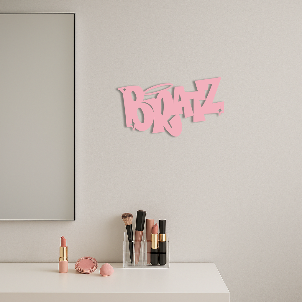 Bratz Logo Inspired Metal Wall Art – Trendy Retro Room Decor - KAFGP088 - Tampa Home & Garden Store