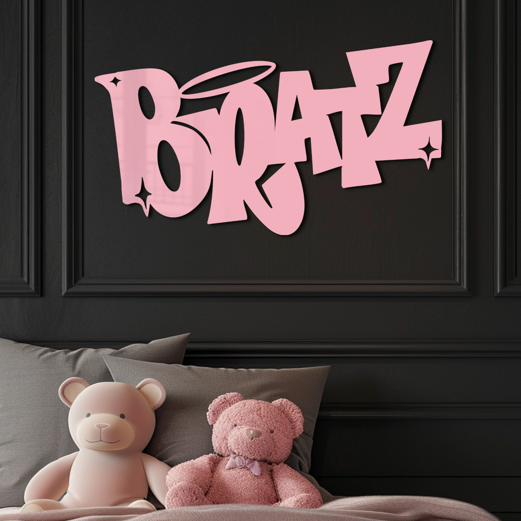 Bratz Logo Inspired Metal Wall Art – Trendy Retro Room Decor - KAFGP088 - Tampa Home & Garden Store