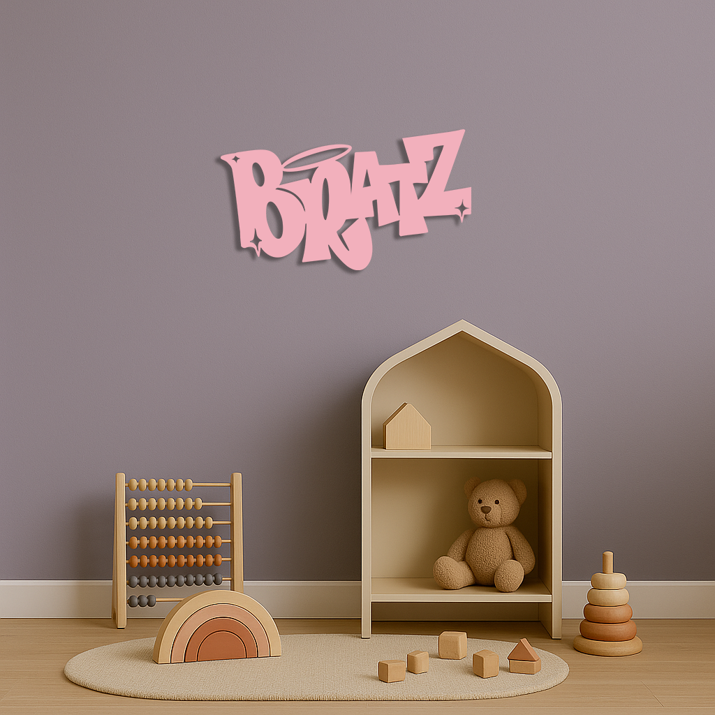 Bratz Logo Inspired Metal Wall Art – Trendy Retro Room Decor - KAFGP088 - Tampa Home & Garden Store
