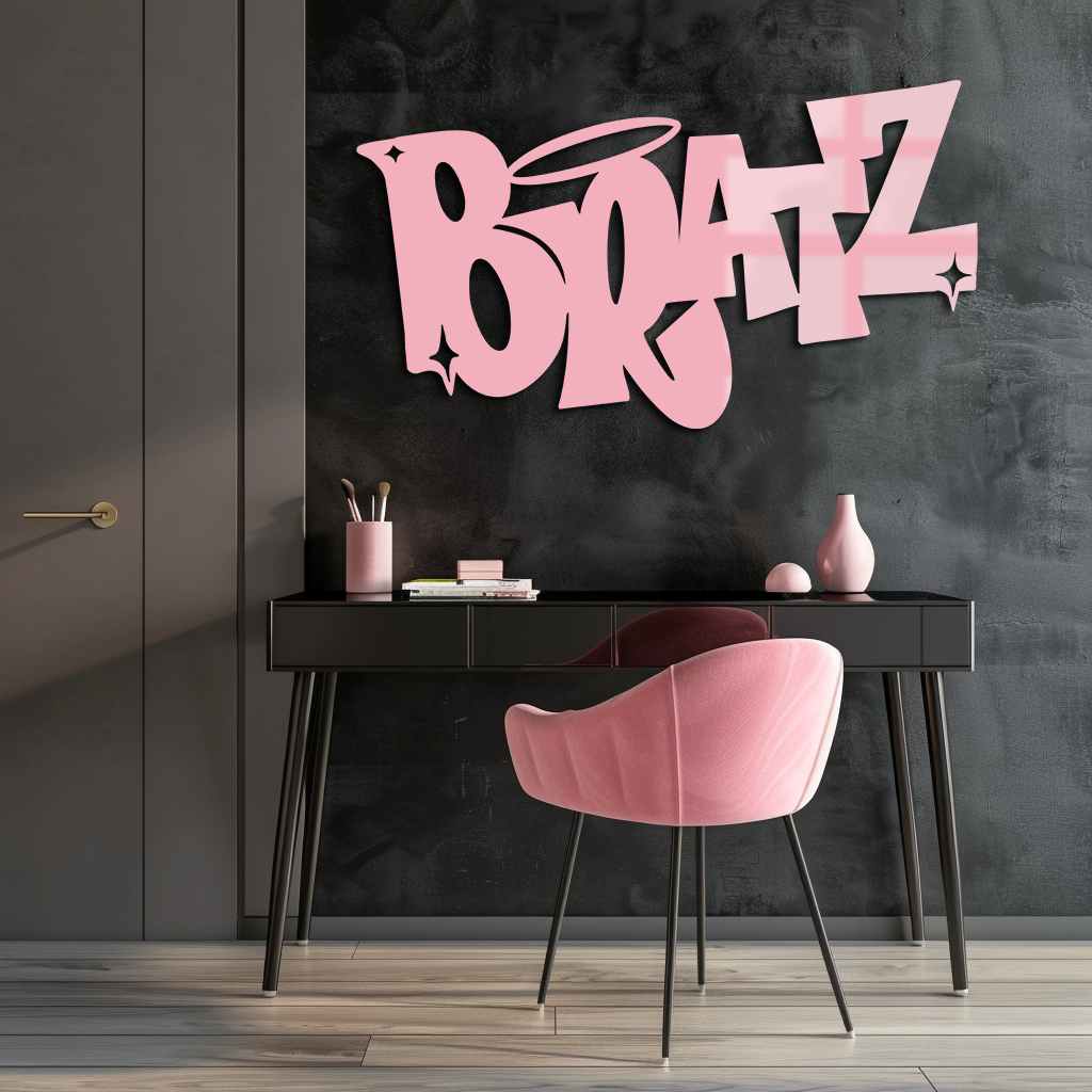 Bratz Logo Inspired Metal Wall Art – Trendy Retro Room Decor - KAFGP088 - Tampa Home & Garden Store