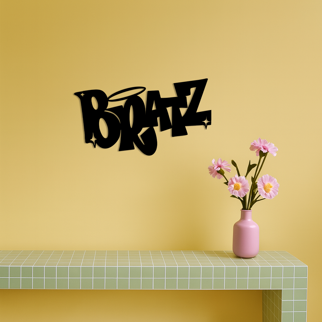 Bratz Logo Inspired Metal Wall Art – Trendy Retro Room Decor - KAFGP088 - Tampa Home & Garden Store