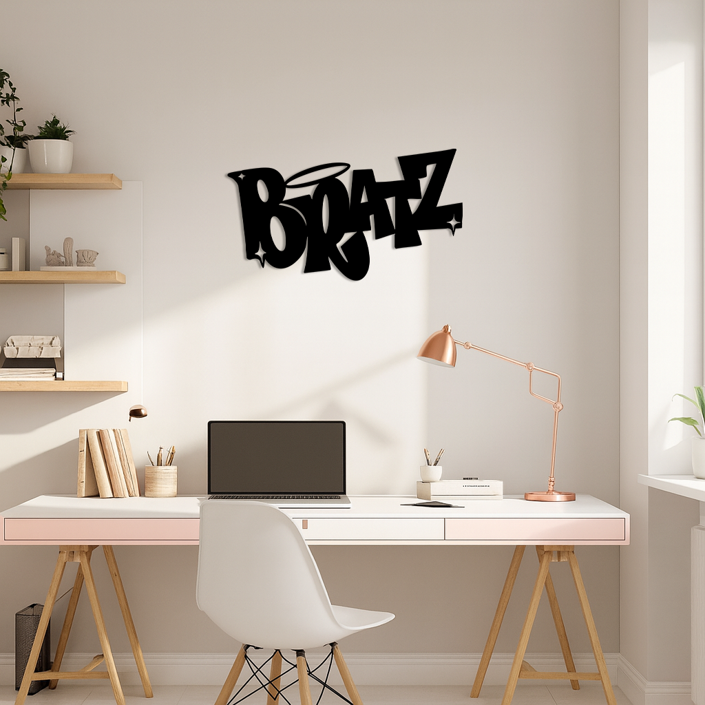 Bratz Logo Inspired Metal Wall Art – Trendy Retro Room Decor - KAFGP088 - Tampa Home & Garden Store