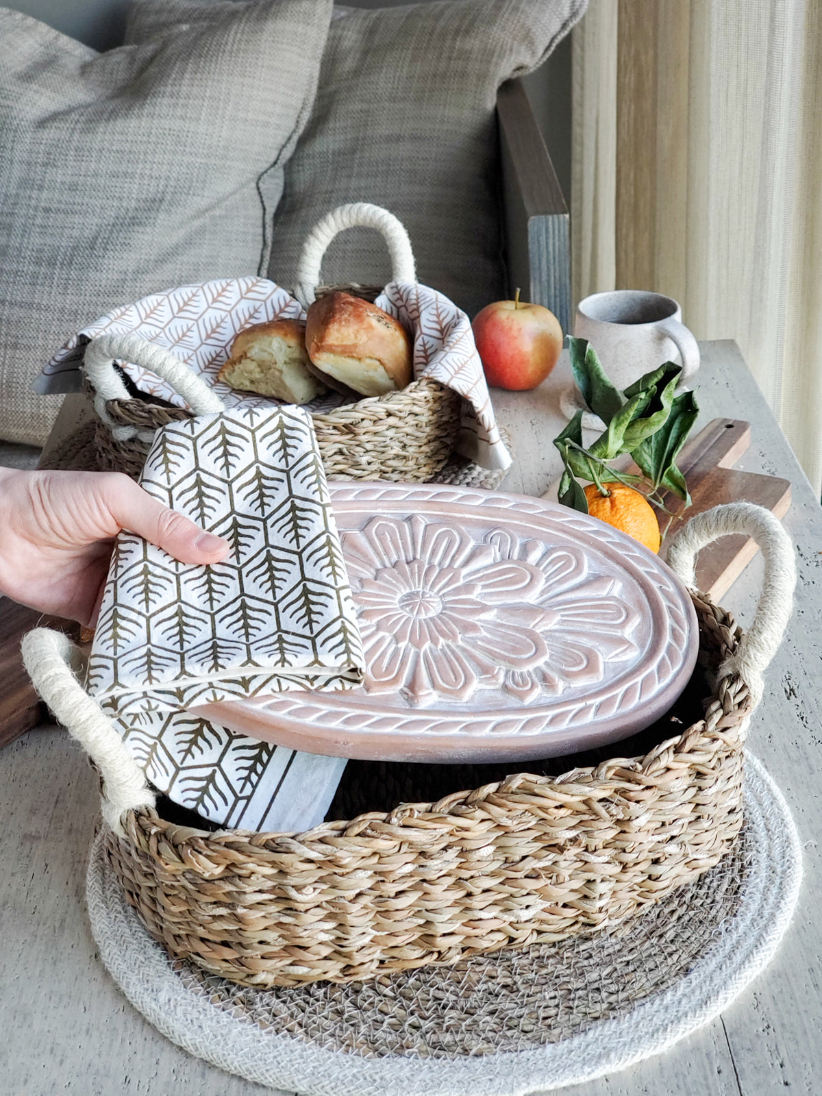 Bread Warmer & Basket - Flower - Tampa Home & Garden Store