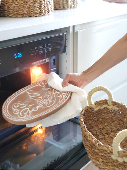 Bread Warmer & Basket Gift Set with Tea Towel - Bird Oval - Tampa Home & Garden Store