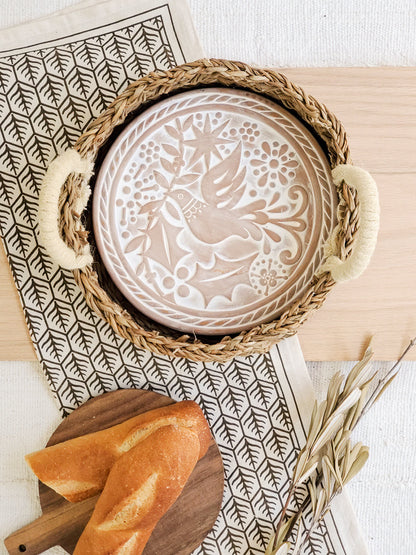 Bread Warmer & Basket Gift Set with Tea Towel - Bird Round - Tampa Home & Garden Store
