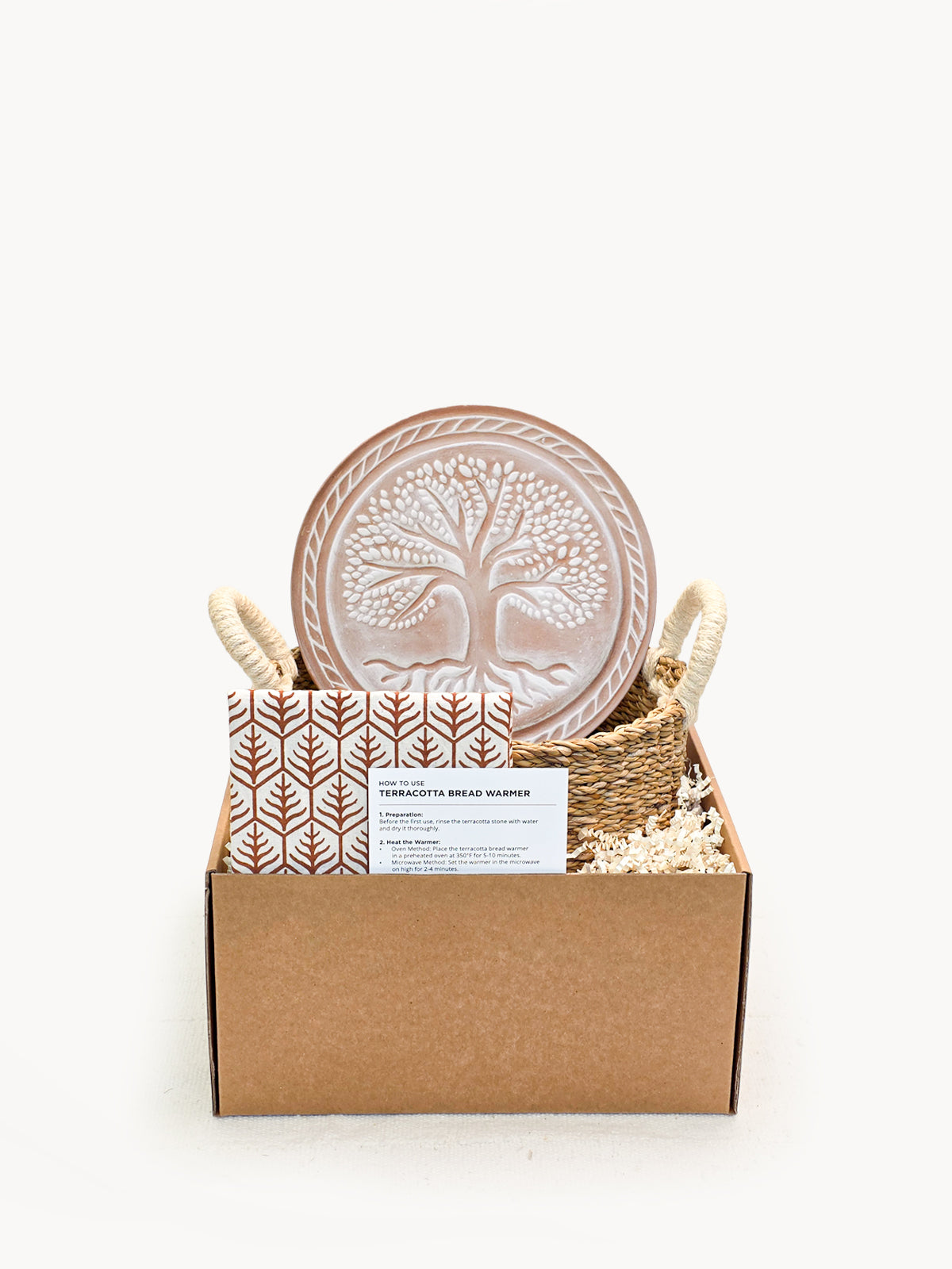 Bread Warmer & Basket Gift Set with Tea Towel - Tree of Life Round - Tampa Home & Garden Store