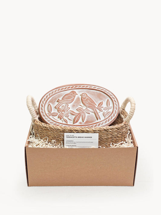 Bread Warmer & Basket - Lovebirds Oval - Tampa Home & Garden Store